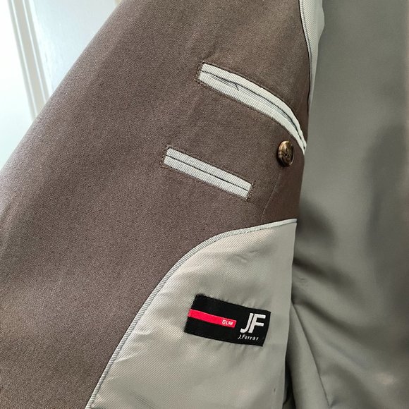 JF J Ferrar Slim Light Brown Sport Coat, 42R - Picture 5 of 8